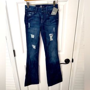 NWT 7 For All Mankind Flare Dark Jeans Size 24